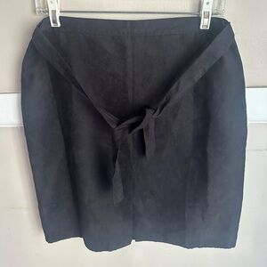 Atmosphere Black Mini Skirt with Waist Tie & Front Slit Size Large NWT